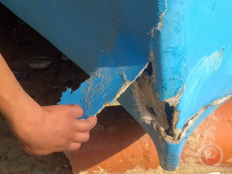 Damage to fishermen’s boats as a result of an Israeli attack in the Gaza Sea