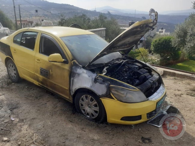 مستوطنون يحرقون سيارتين بقرية فرعتا غرب نابلس