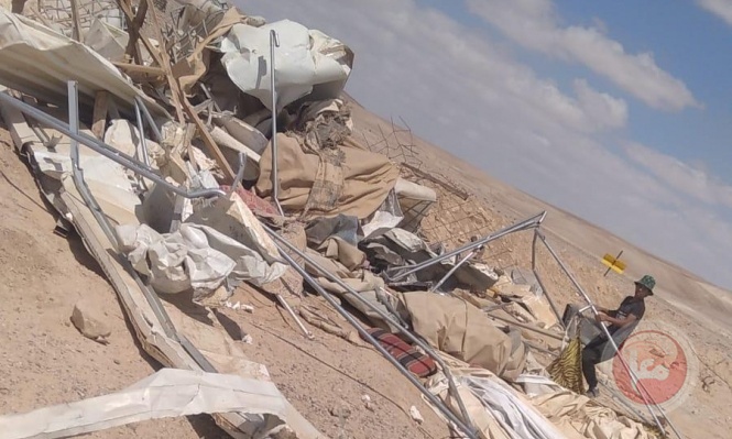Israeli authorities demolish a house in the Negev