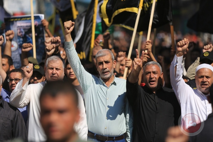 Thousands of Jihad supporters participate in a massive rally in support of Al-Aqsa and Nablus