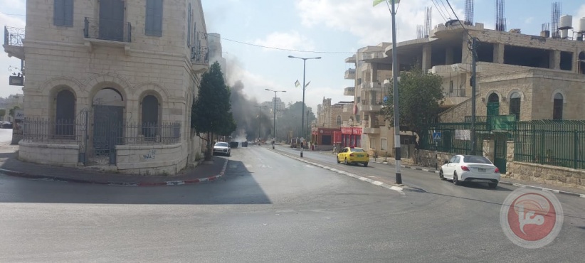 Clashes with the occupation forces at the northern entrance to Bethlehem