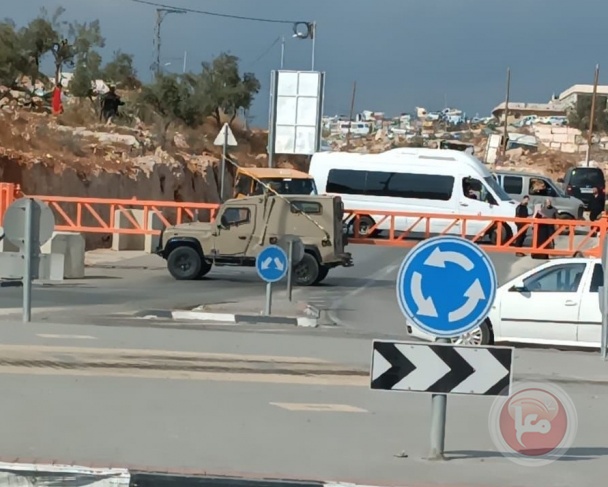 The occupation closes several roads and prevents the movement of vehicles southwest of Hebron