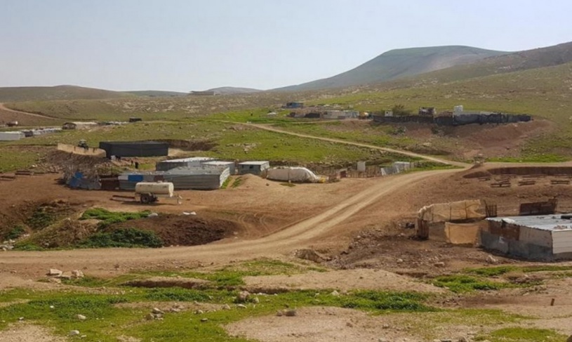 Settlers grazing their sheep among the citizens' homes, west of Jericho